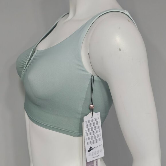 Calia V Notch Ruched Double Scoop Bikini Top - Picture 3 of 8